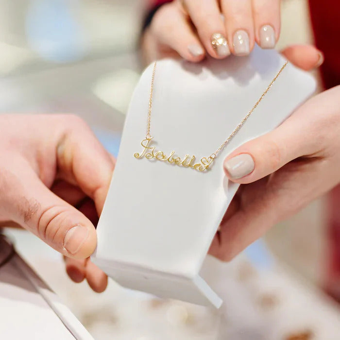 Custom Birthstone Name Necklace
